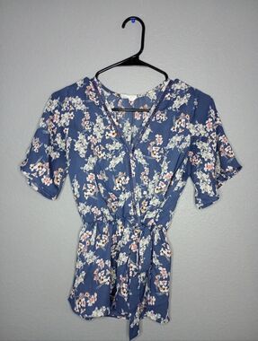 Sienna Sky  Floral Ruffle-Trim Top